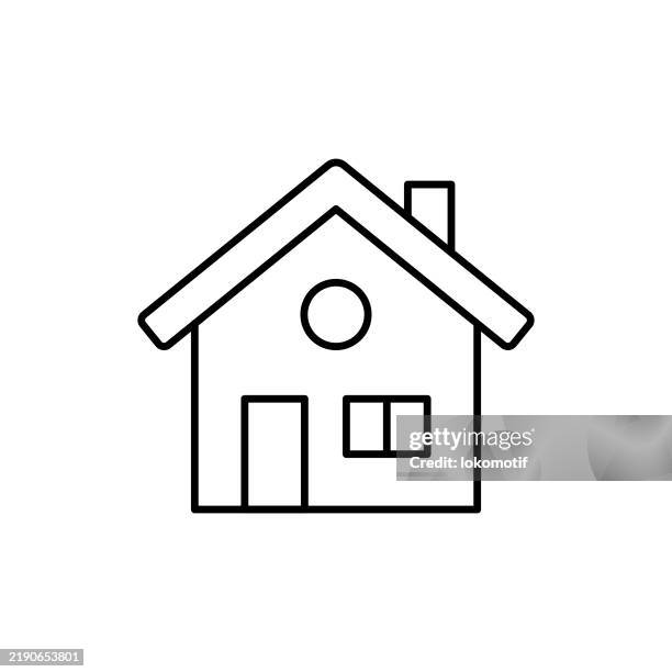 detached house line icon with editable stroke. the icon is suitable for web design, mobile apps, ui, ux, and gui design. - small changes stock illustrations