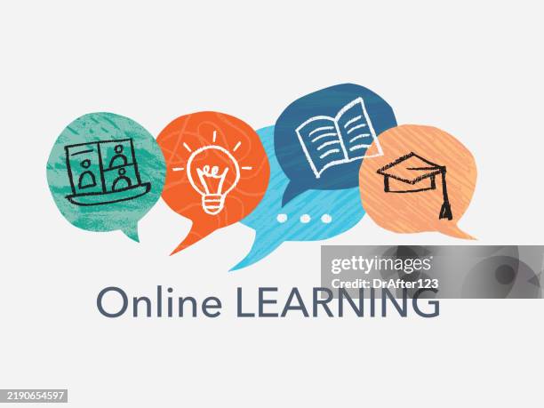 online learning - education logo stock illustrations