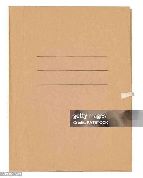 blank beige cardboard folder with horizontal lines - file folder stock pictures, royalty-free photos & images