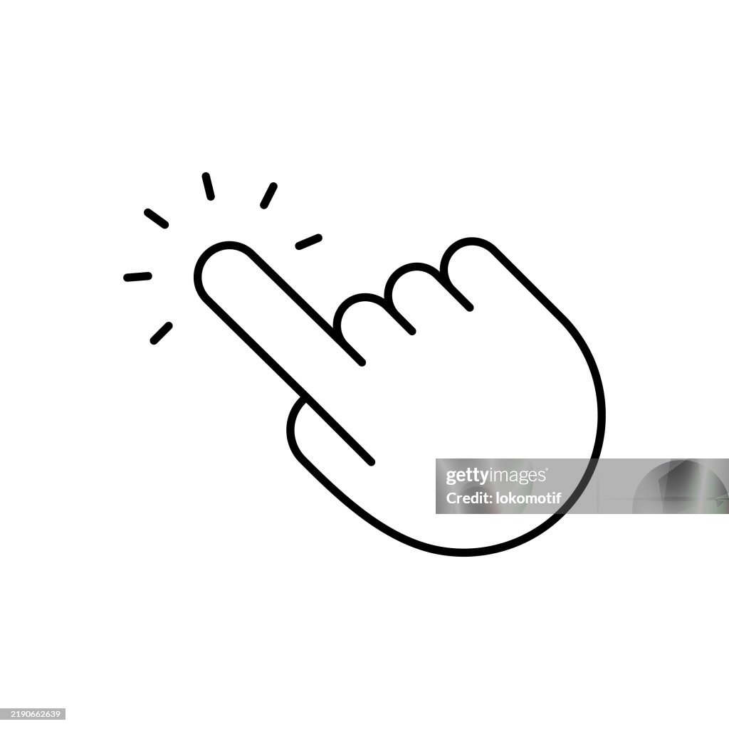 Click Line Icon with Editable Stroke. The Icon is suitable for web design, mobile apps, UI, UX, and GUI design.