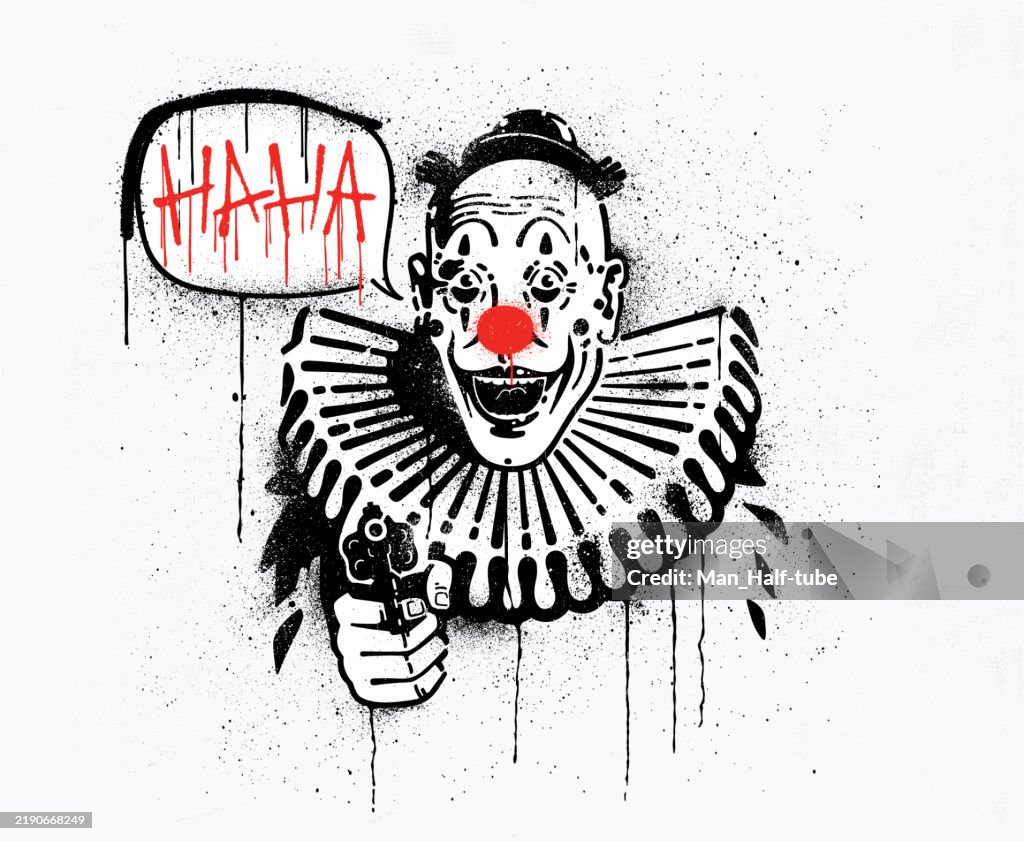 Clown, Stencil Graffiti