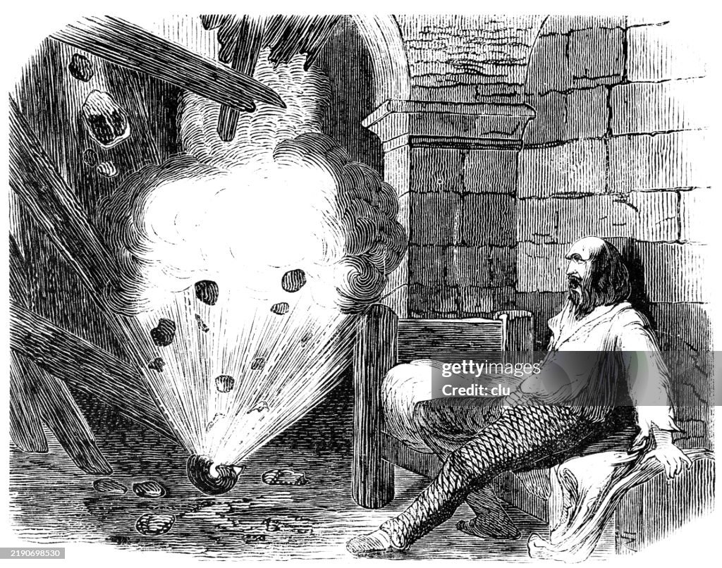 First Gunpowder Invented Invention Of Gunpowder High-Res Vector Graphic - Getty Images