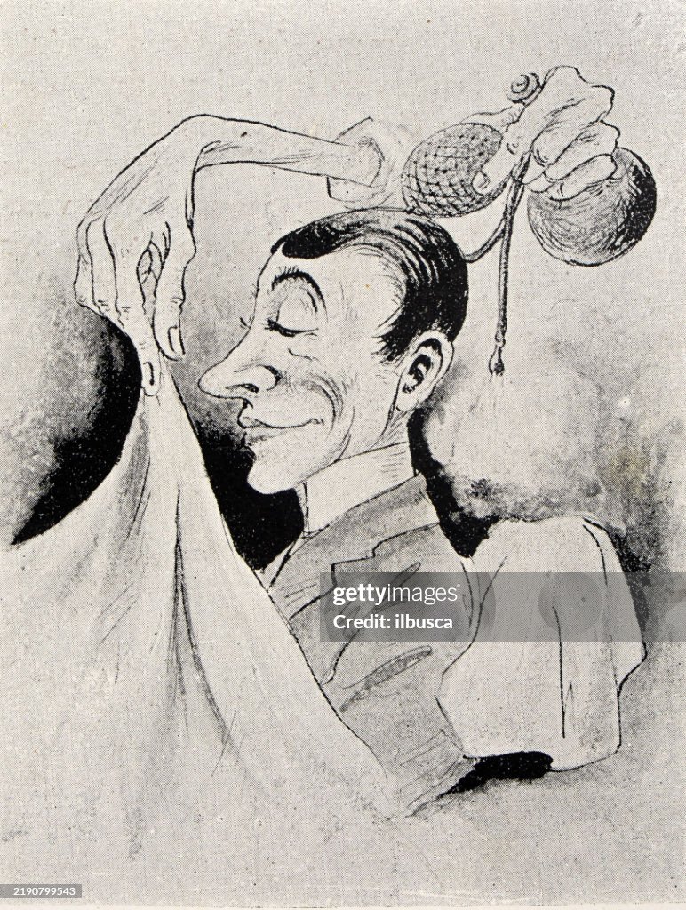 Image ancienne d’un magazine français, Barber Shop