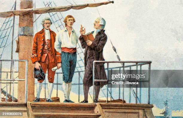 antikes bild aus französischer zeitschrift - windjammer stock-grafiken, -clipart, -cartoons und -symbole