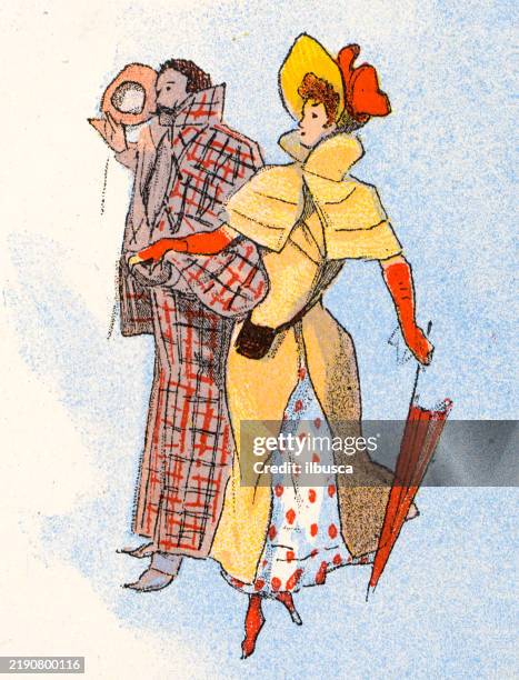 ilustraciones, imágenes clip art, dibujos animados e iconos de stock de imagen antigua de una revista francesa - bailarinas de ballet dibujos