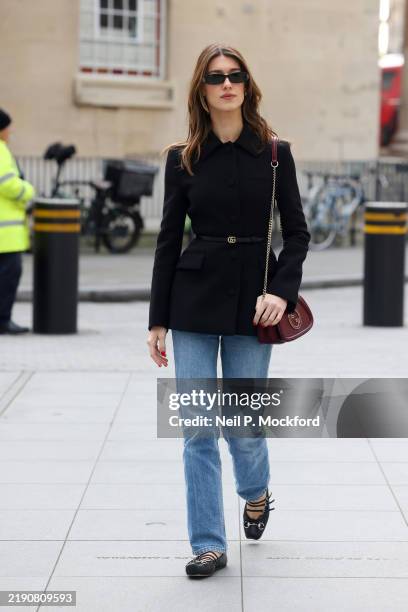 Daisy Edgar Jones arrives at BBC Broadcasting House on December 20, 2024 in London, England.