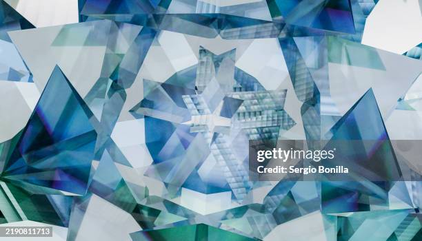 abstract geometric shapes overlaying architecture creating a modern artistic background - translucent background stock illustrations