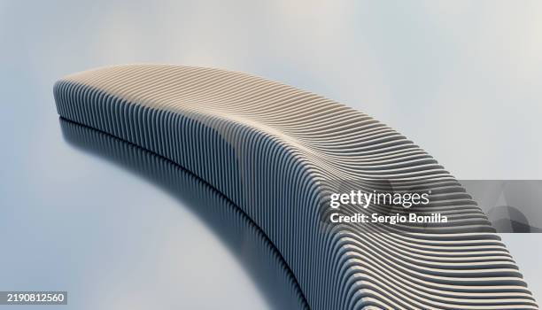 Curved Volume Pattern Curved Structure With Repetitive Patterns Against A Blue Background ...