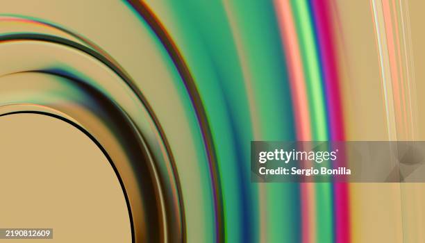 abstract image of concentric circles creating a tunnel effect with rainbow refractions and a warm beige background - refracted light stock illustrations