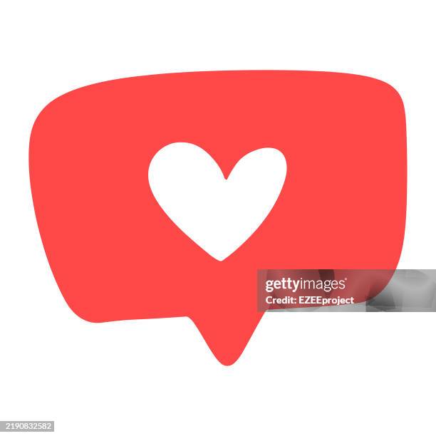 heart in speech bubble icon. like button icon. love notification icon. - social media logos eps stock illustrations