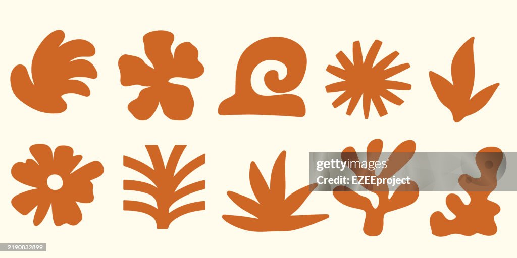 Set of abstract element. Set of hand drawn doodles. Organic shape. Abstract shapes illustration.