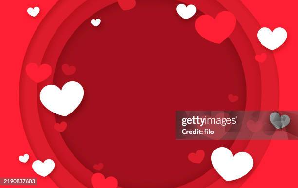 valentine's day heart holiday red circle frame background - valentines day stock illustrations