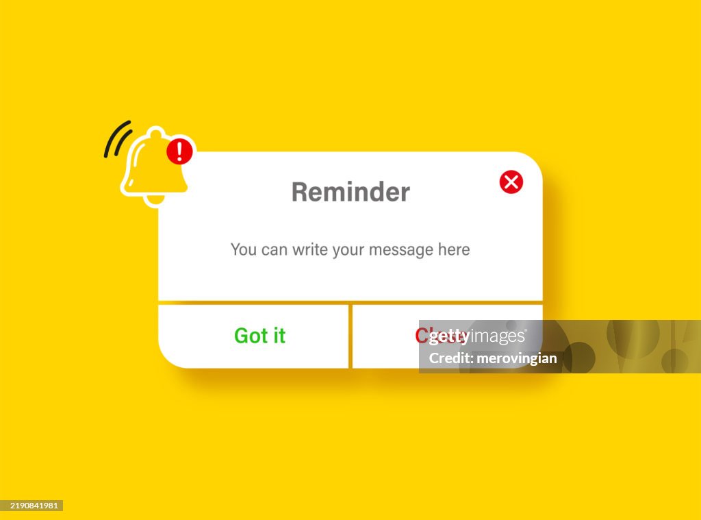 Reminder Notifications Interface Design High-Res Vector Graphic - Getty ...