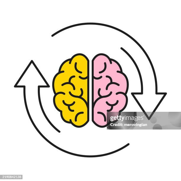 thinking refresh brain icon - obsessive compulsive stock illustrations