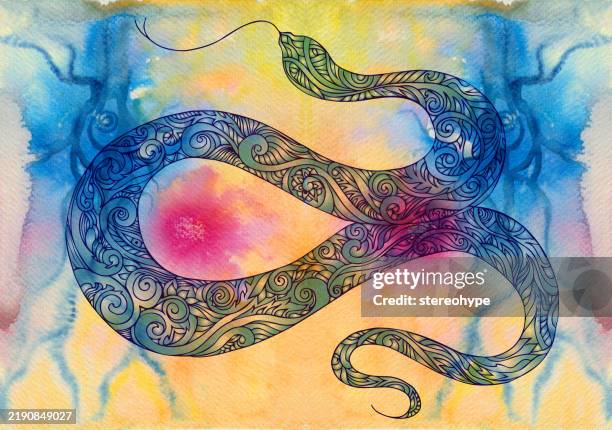 magnetic snake - animal pattern stock illustrations