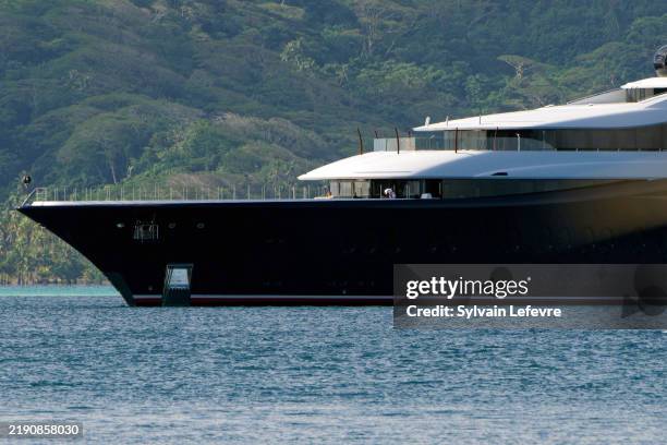Chief executive officer of Meta Platforms Inc. Marc Zuckerberg's yacht "The Launchpad" is seen on December 19, 2024 in Raiatea, French Polynesia.