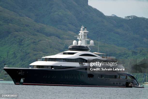 Chief executive officer of Meta Platforms Inc. Marc Zuckerberg's yacht "The Launchpad" is seen on December 19, 2024 in Raiatea, French Polynesia.