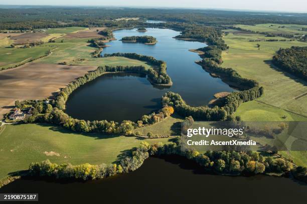aerial view of friedrichswalde in autumn - brandenburg state stock pictures, royalty-free photos & images