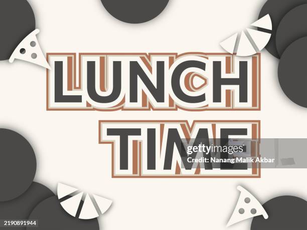 lunch time editable text effect. text can be changed in "graphic styles" menu. - lunch break stock illustrations