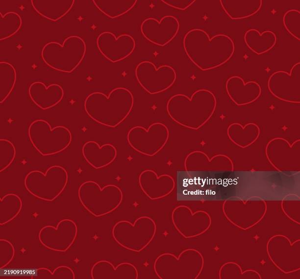 seamless heart love valentine's day modern red background pattern - ux card sort stock illustrations