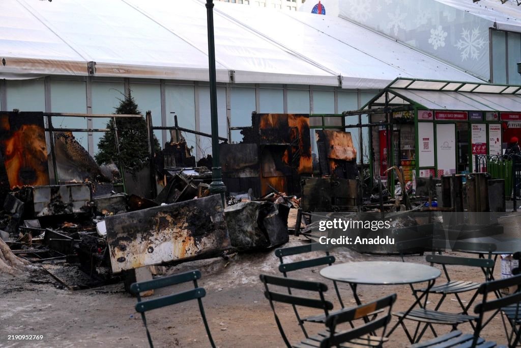 Fire in Bryant Park's holiday market in New York City