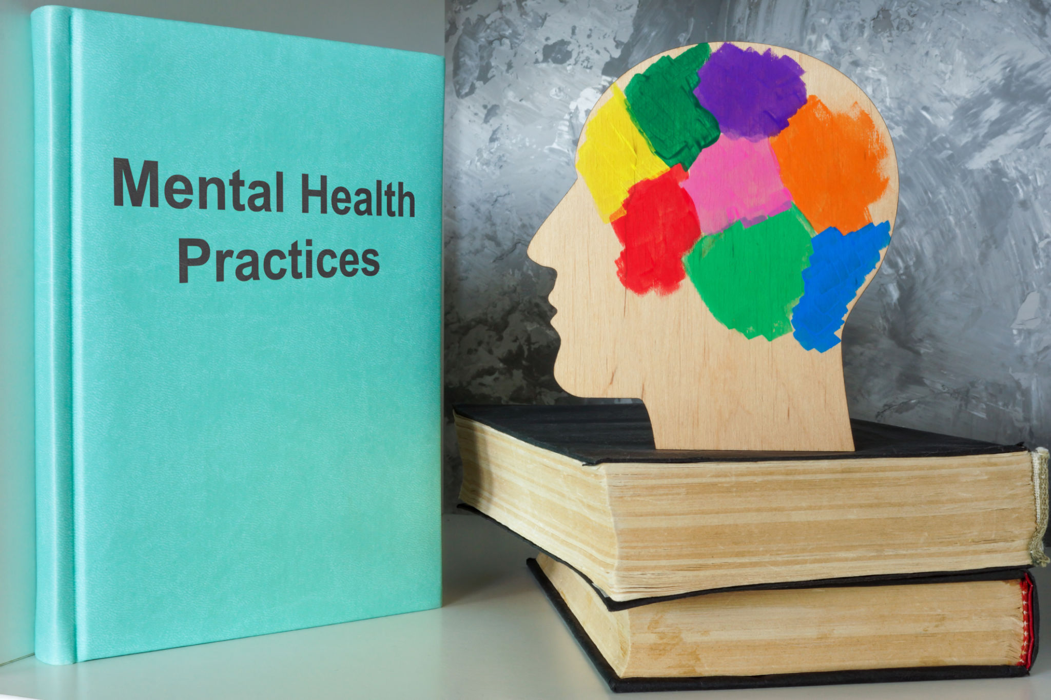 Mental health practices and model head. Psychological well-being. Mental health practices and model head. Psychological well-being.