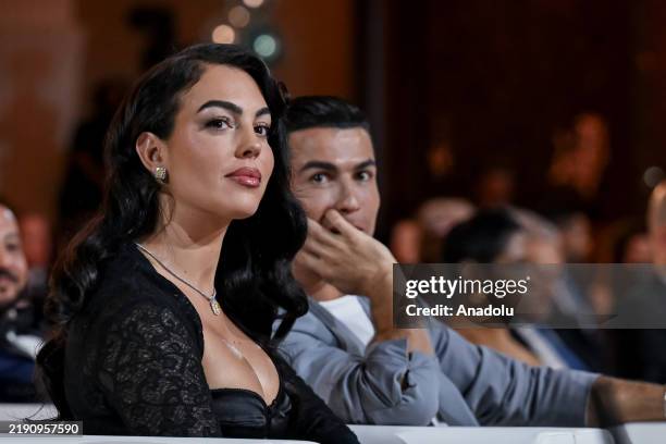 Al-Nassr player Cristiano Ronaldo and Georgina Rodriguez attend the Globe Soccer Dubai Awards 2024 as part of the Dubai International Sports...