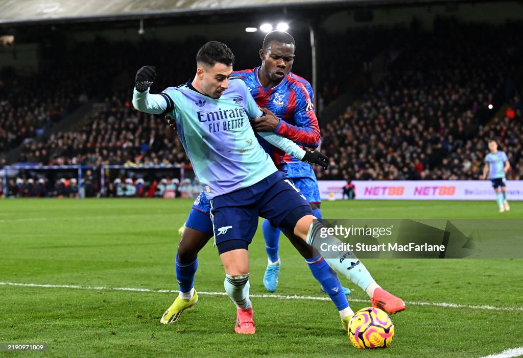 Arsenal Controls Gabriel Martinelli of Arsenal controls the ball whilst under pressure ...