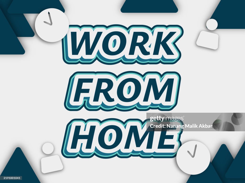Work From Home Text Design Working Home Editable Text Effect Text Can Be Changed In Graphic Styles ...