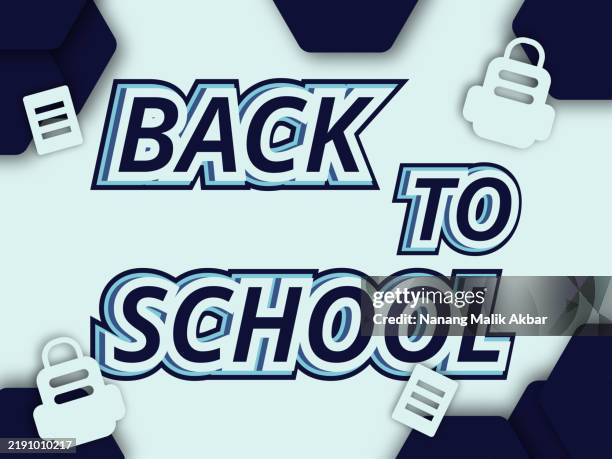 back to school editable text effect. text can be changed in "graphic styles" menu. - junior high stock illustrations