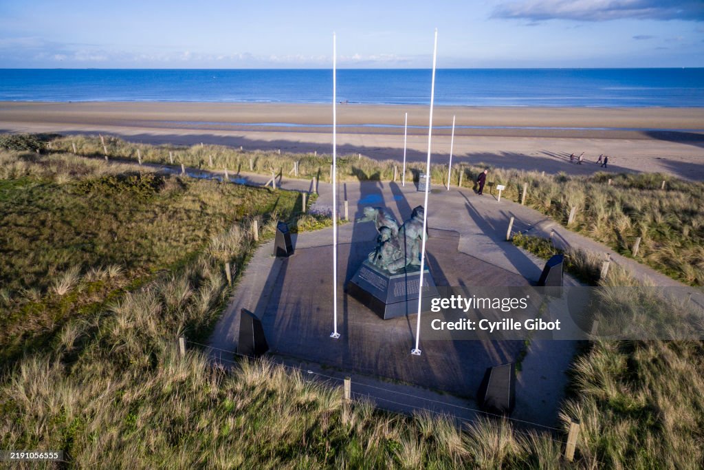 The U.S. Navy Monument from above, Utah Beach, Normandy