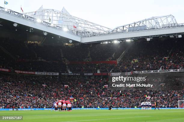 General view inside the stadium, as both teams huddle prior to the Premier League match between Manchester United FC and AFC Bournemouth at Old...