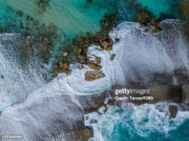 waves hitting beaches and rocks, west australia - perth australia landscape stock pictures, royalty-free photos & images