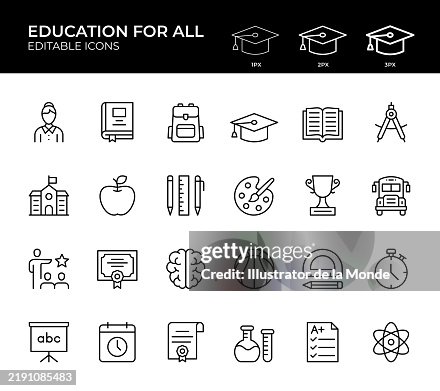 Education For All Line Icons Education For All Line Icons