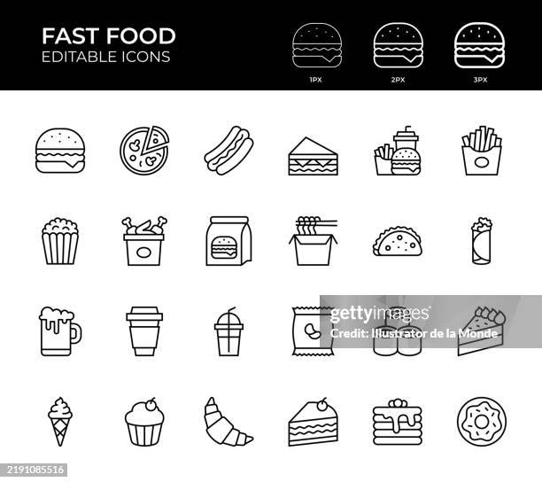 Fast Food Line Icons High-Res Vector Graphic