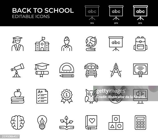 back to school line icons - lecture hall stock-grafiken, -clipart, -cartoons und -symbole