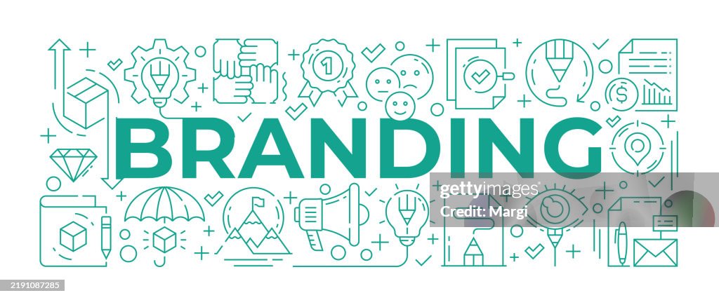 Branding Line Art Icon Set