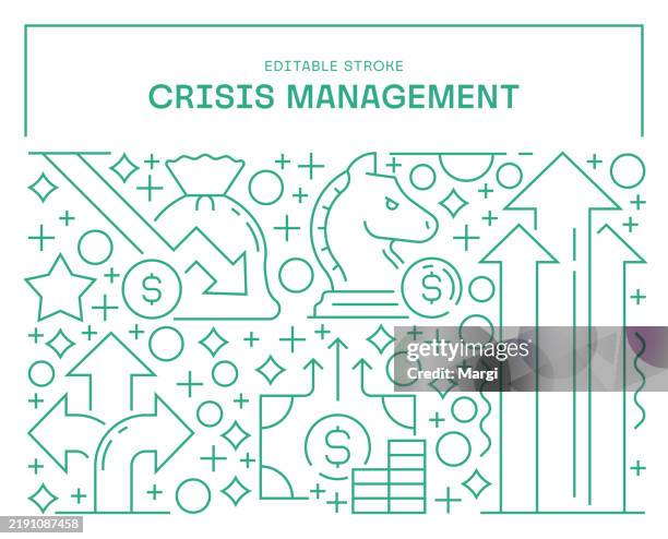 crisis management web banner template - uncertainty graph stock illustrations