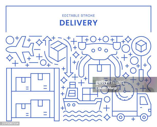 delivery web banner template - cargo van template stock illustrations