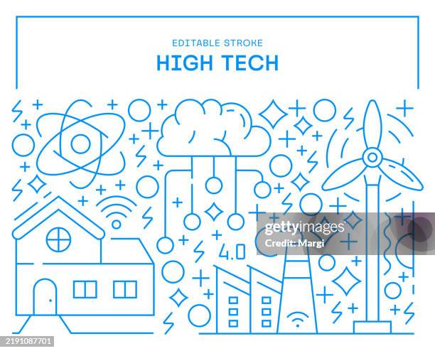 high tech web banner template - cad computer stock illustrations