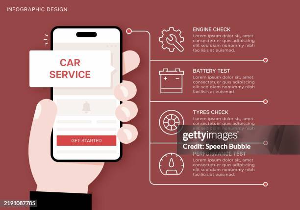 stockillustraties, clipart, cartoons en iconen met car service infographic template - gaspedaal