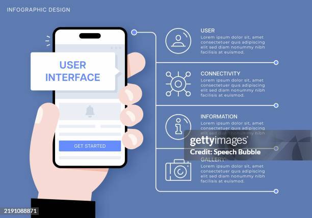 user interface infographic template - convenience stock illustrations