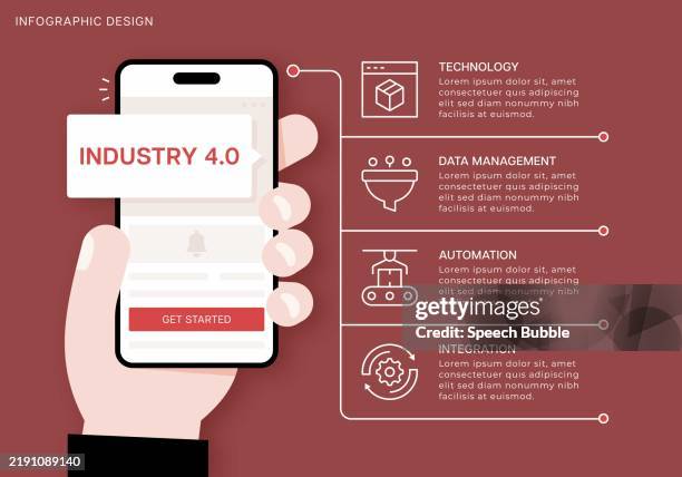 industry 4.0 infographic template - network engineer stock illustrations