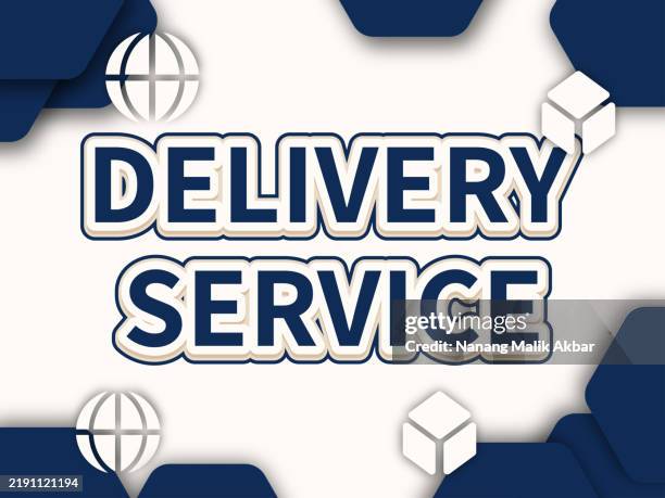 delivery service editable text effect. text can be changed. - import export word stock illustrations