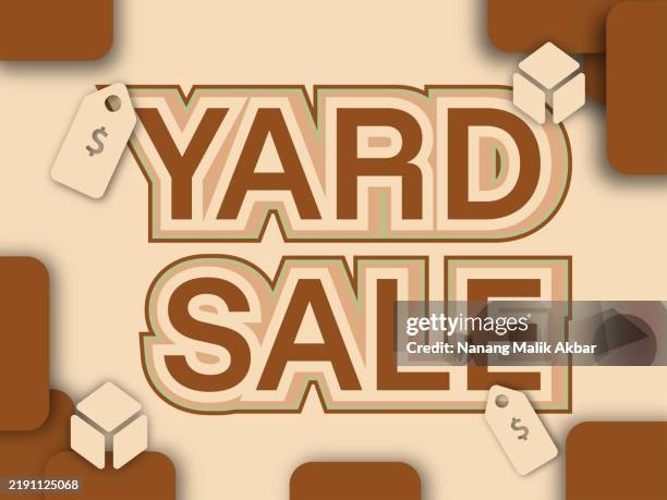 yard sale editable text effect. text can be changed. - yard sale stock illustrations