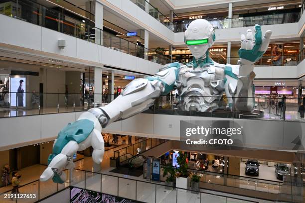 Giant multimedia art interactive installation on display at a shopping mall in Nanjing, Jiangsu province, Dec 30, 2024.
