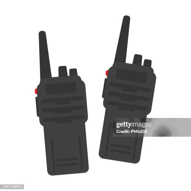 walkie talkie illustrations - agent headset stock illustrations