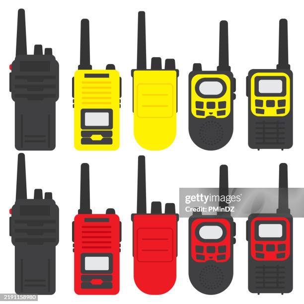 ilustrações de stock, clip art, desenhos animados e ícones de walkie talkie illustrations - rádio cb