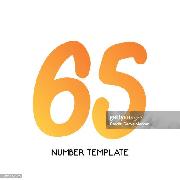 Numbers 65 Word Number 65anniversary Stock Illustration Number Template Design Vector ...