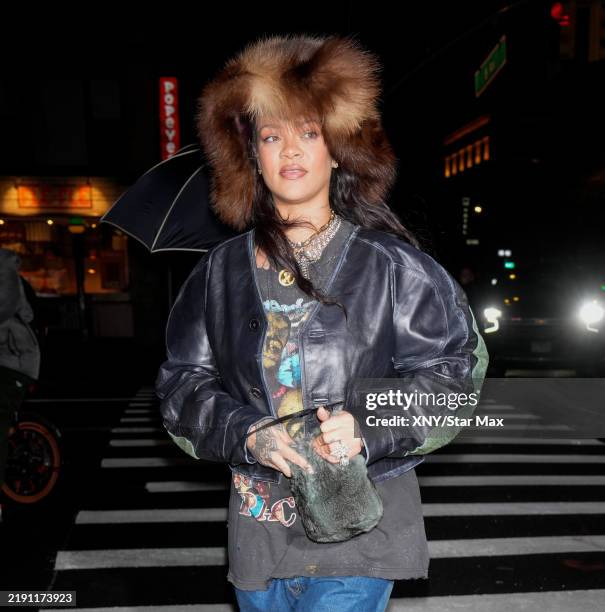 Rihanna is seen on December 29, 2024 in New York City.